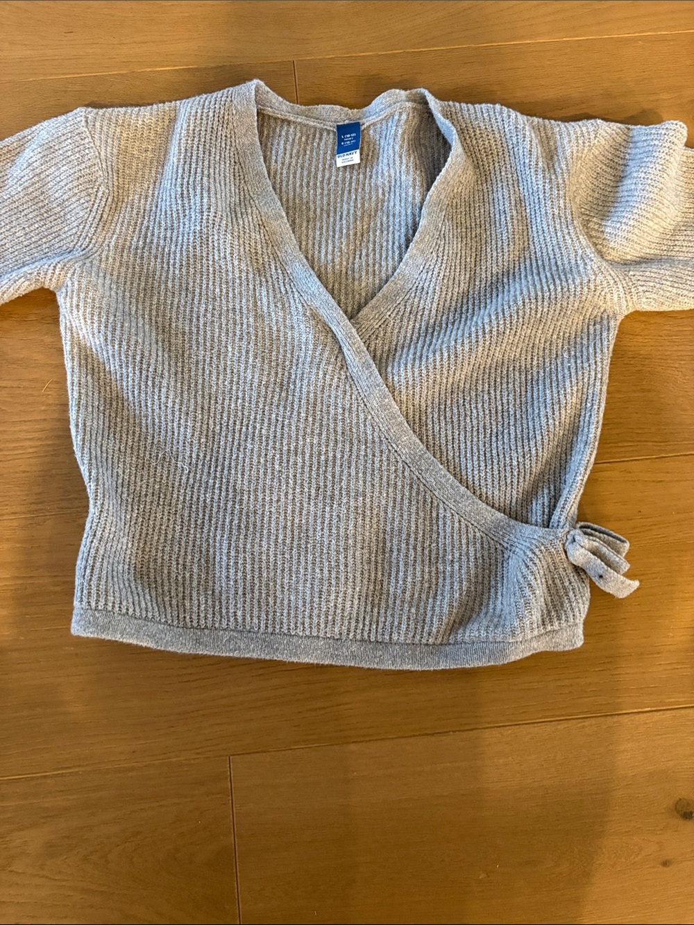 Old Navy Gray Wrap Ribbed Sweater Top